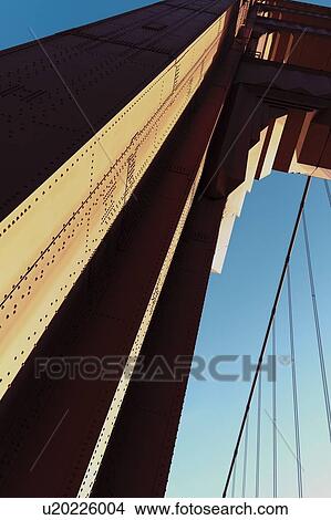 Picture - USA, California, San Francisco, Golden Gate Bridge, close up of bridge structure. Fotosearch