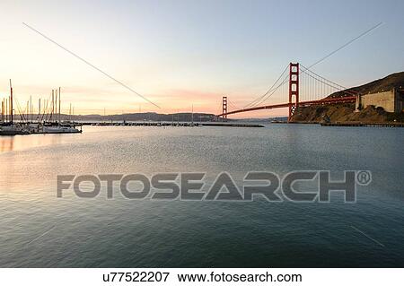 USA, California, San Francisco, Golden Gate Bridge at sunset View Large Photo Image Stock Photo - USA, California, San Francisco, Golden Gate Bridge at sunset. Fotosearch