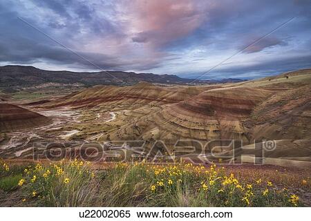 USA, Oregon, Painted Hills, Scenic view of striped mountains View Large Photo Image Stock Photography - USA, Oregon, Painted Hills, Scenic view of striped mountains. Fotosearch
