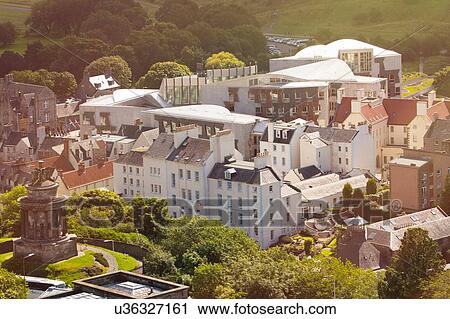 Stock Image - View from Calton Hill, Edinburgh, Scotland. Fotosearch