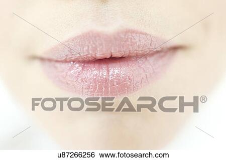 Stock Photograph - Young woman's lips, close up.. Fotosearch