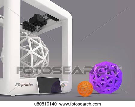 3D printer with geometric objects, illustration. View Large Photo Image Stock Image - 3D printer with geometric objects, illustration.. Fotosearch