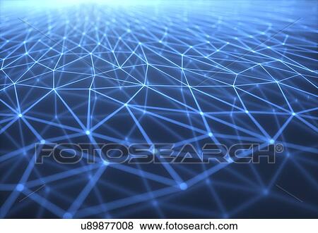 Stock Photo - Abstract network of lines and connecting dots, illustration.. Fotosearch