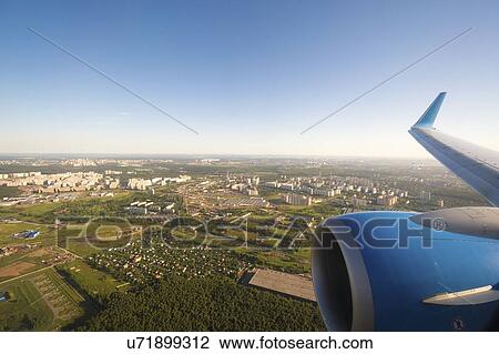 Stock Image - Aerial view of a European city.. Fotosearch