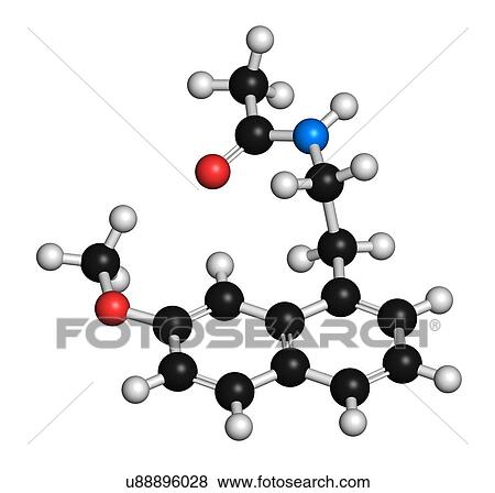 Agomelatine antidepressant drug molecule. 3D rendering. Atoms are represented as spheres with conventional colour-coding: hydrogen (white), carbon (black), nitrogen (blue), oxygen (red). View Large Photo Image Stock Photo - Agomelatine antidepressant drug molecule. 3D rendering. Atoms are represented as spheres with conventional colour-coding: hydrogen (white), carbon (black), nitrogen (blue), oxygen (red).. Fotosearch