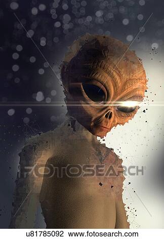 Alien, illustration. View Large Photo Image Stock Image - Alien, illustration.. Fotosearch