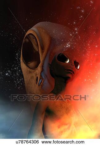 Alien, illustration. View Large Photo Image Stock Photograph - Alien, illustration.. Fotosearch