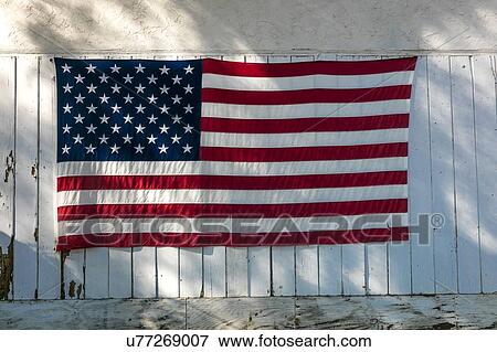 American Flag on garage after Thomas Fire in Ojai California, 2018 View Large Photo Image Stock Photo - American Flag on garage after Thomas Fire in Ojai California, 2018. Fotosearch