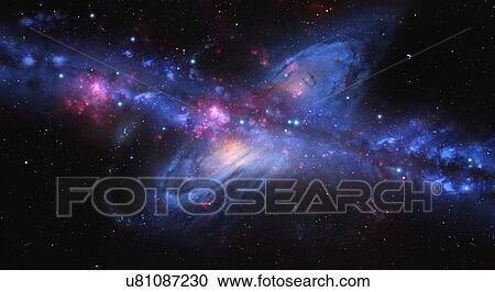 An artist's impression of the Milky Way galaxy colliding with Andromeda. Our galaxy, the Milky Way, is moving towards the Andromeda galaxy. Astronomers predict that in about 4 billion years, the two galaxies will collide and begin to merge. The Solar... View Large Photo Image Stock Image - An artist's impression of the Milky Way galaxy colliding with Andromeda. Our galaxy, the Milky Way, is moving towards the Andromeda galaxy. Astronomers predict that in about 4 billion years, the two galaxies will collide and begin to merge. The Solar.... Fotosearch