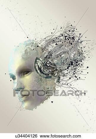 Stock Photograph - Android head, illustration,. Fotosearch