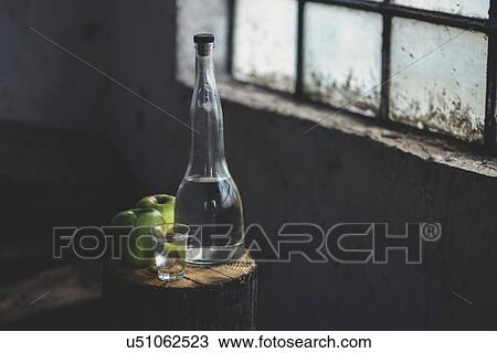 Stock Image - Apple brandy.. Fotosearch