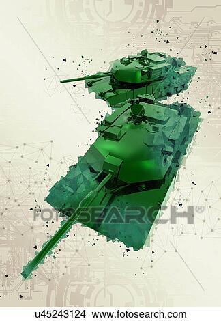 Picture - Army tanks, illustration.. Fotosearch