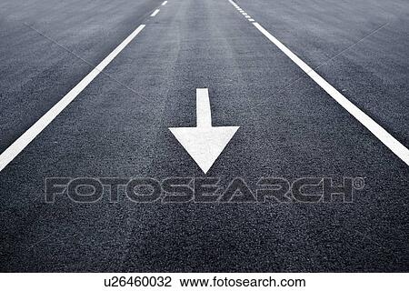 Arrow road marking. View Large Photo Image Stock Image - Arrow road marking.. Fotosearch