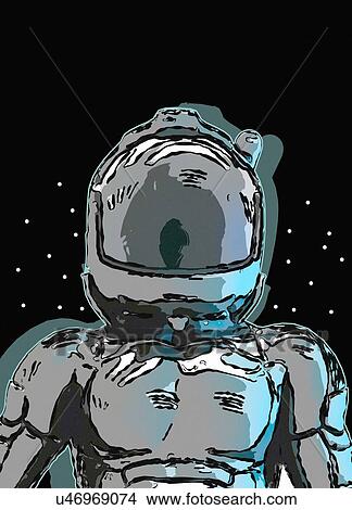 Astronaut in space helmet, illustration. View Large Photo Image Picture - Astronaut in space helmet, illustration.. Fotosearch