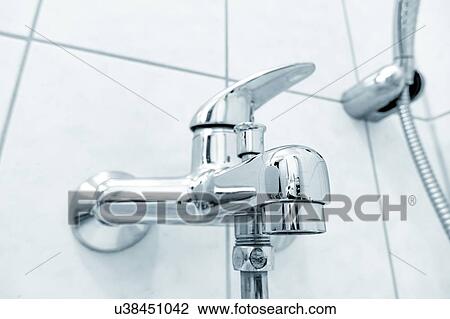 Stock Image - Bath shower mixer tap.. Fotosearch