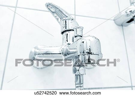Stock Image - Bath shower mixer tap.. Fotosearch