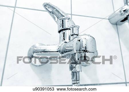 Stock Image - Bath shower mixer tap.. Fotosearch