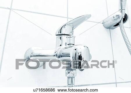 Stock Photograph - Bath shower mixer tap.. Fotosearch
