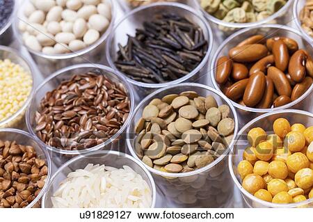 Stock Photo - Beans, pulses and grains.. Fotosearch