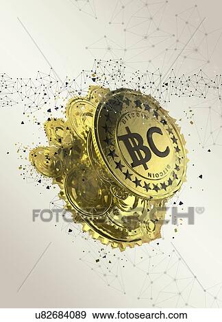 Stock Photo - Bitcoin and cogs, illustration.. Fotosearch