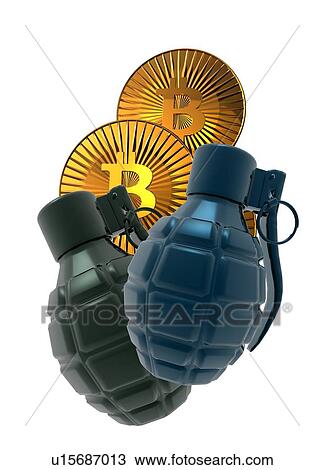 Bitcoins and grenades, conceptual illustration. View Large Photo Image Stock Image - Bitcoins and grenades, conceptual illustration.. Fotosearch