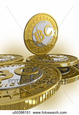 Stock Image - Bitcoins, illustration.. Fotosearch
