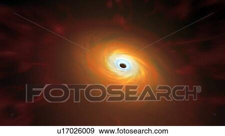 Stock Photo - Black hole, illustration. A black hole is an object (usually a collapsed star) so compact that nothing can escape its gravitational pull. Not even light. On Earth an object needs to be launched with a speed of 11 kilometres per second if it is to.... Fotosearch