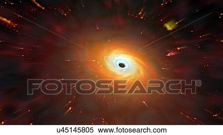 Stock Photography - Black hole, illustration. A black hole is an object (usually a collapsed star) so compact that nothing can escape its gravitational pull. Not even light. On Earth an object needs to be launched with a speed of 11 kilometres per second if it is to.... Fotosearch