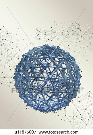 Stock Photo - Blue buckyball, illustration.. Fotosearch