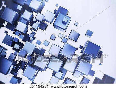 Blue cubes, computer illustration. View Large Photo Image Stock Image - Blue cubes, computer illustration.. Fotosearch