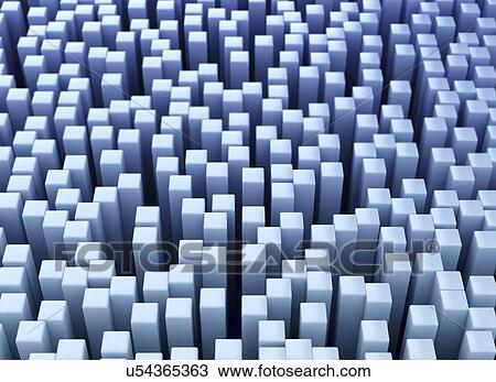 Stock Image - Blue cubes, computer illustration.. Fotosearch