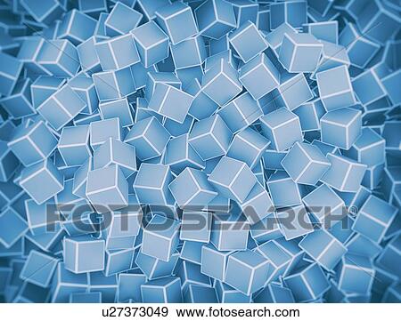 Stock Photo - Blue cubes, illustration.. Fotosearch