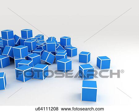Blue cubes, illustration. View Large Photo Image Stock Photo - Blue cubes, illustration.. Fotosearch