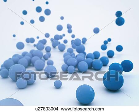 Picture - Blue spheres, illustration.. Fotosearch