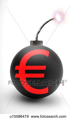 Stock Photo - Bomb with the Euro symbol on it, computer artwork.. Fotosearch