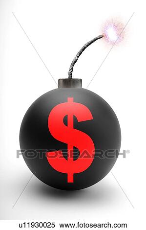 Stock Photography - Bomb with the US dollar symbol on it, computer artwork.. Fotosearch