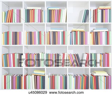 Stock Photo - Bookshelf with books.. Fotosearch