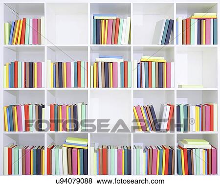 Stock Photo - Bookshelf with books.. Fotosearch
