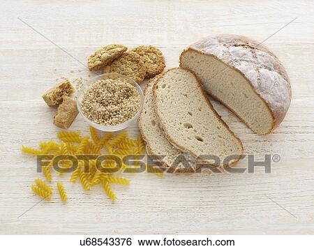 Bread and pasta, studio shot. View Large Photo Image Stock Photograph - Bread and pasta, studio shot.. Fotosearch
