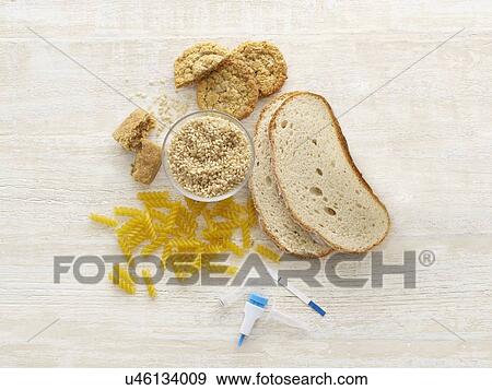 Bread and pasta with celiac test equipment, studio shot. View Large Photo Image Stock Photo - Bread and pasta with celiac test equipment, studio shot.. Fotosearch