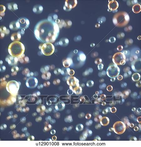 Bubbles against blue background, illustration. View Large Photo Image Stock Photo - Bubbles against blue background, illustration.. Fotosearch
