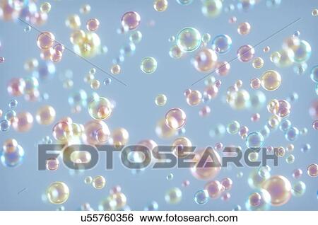 Bubbles against blue background, illustration. View Large Photo Image Stock Photograph - Bubbles against blue background, illustration.. Fotosearch