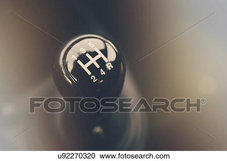 Stock Image - Car gear shift stick.. Fotosearch