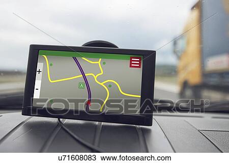 Car sat nav system. View Large Photo Image Stock Image - Car sat nav system.. Fotosearch