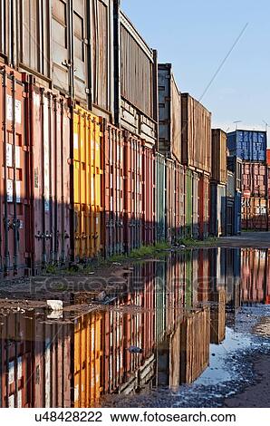 Cargo containers. View Large Photo Image Stock Image - Cargo containers.. Fotosearch