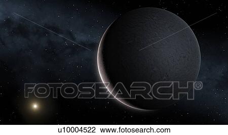 Stock Image - Ceres, illustration. Ceres is a dwarf planet, the only one that orbits in the asteroid belt. It is also an asteroid, the largest one known, and the first to be discovered, in 1801. The surface of Ceres is heavily cratered due to impacts from.... Fotosearch