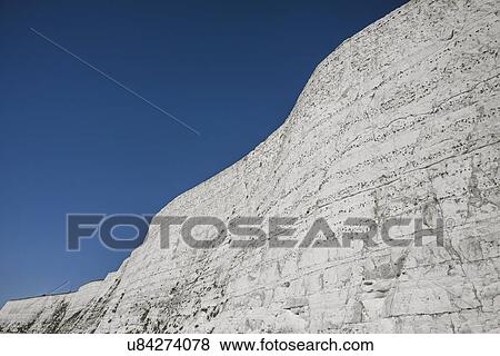 Stock Photo - Chalk cliff, Saltdean, Sussex, UK.. Fotosearch