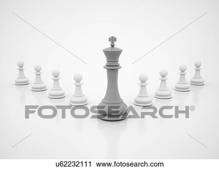 Chess king and pawns, computer illustration. View Large Photo Image Stock Image - Chess king and pawns, computer illustration.. Fotosearch