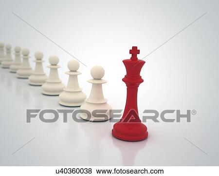 Stock Photo - Chess king and pawns, computer illustration.. Fotosearch
