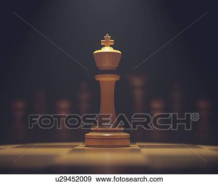 Stock Photo - Chess king on board.. Fotosearch